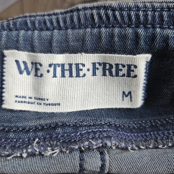 Free People In My Feelings Crop Flare Blue Jeans Pull-on Mid-rise Size Medium - Picture 7 of 11